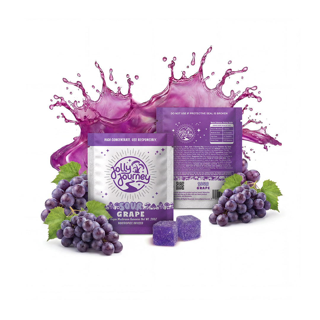Jolly Journey Sour Grape - Vegan Mushroom Gummies 2ct