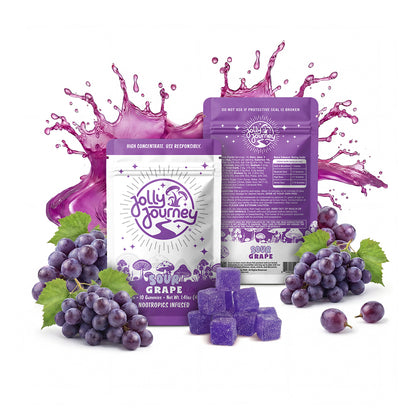 Jolly Journey Sour Grape - Vegan Mushroom Gummies 10ct