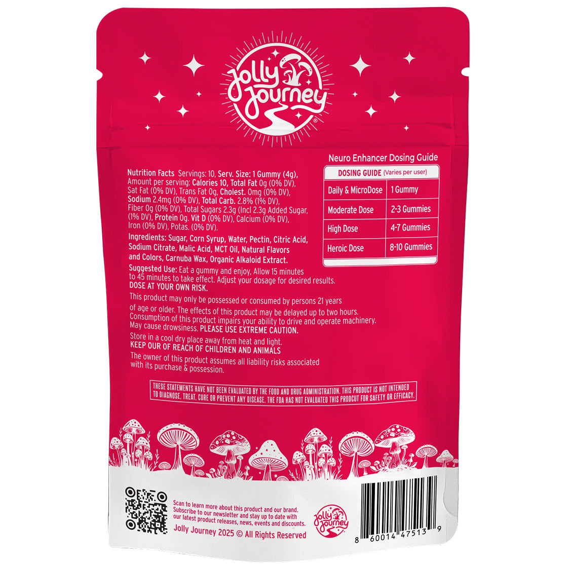 Tropical Fruit Punch 10ct - Vegan Mushroom Gummies